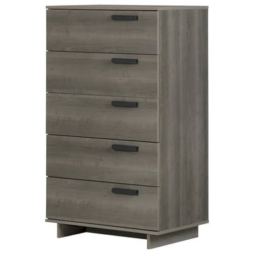 South Shore Cavalleri 5 Drawer Chest in Gray Maple