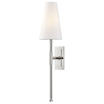 Bowery 1-Light Wall Sconce, Polished Nickel