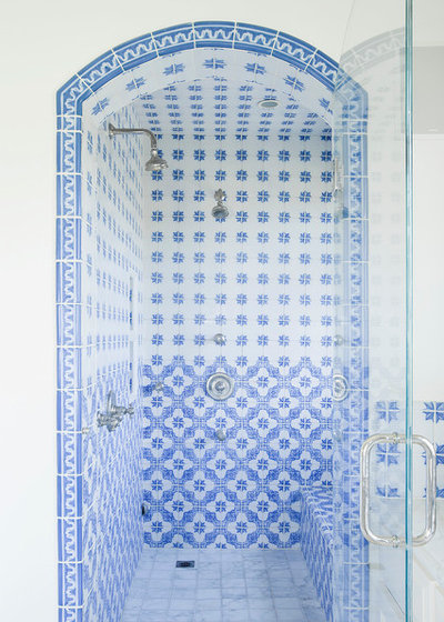 How the Heck Do You Clean a Glass Shower Door? - Mediterranean Bathroom by Armfield Design & Construction