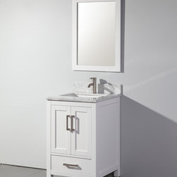 Acer 24 Inch White Solid Wood Bathroom Vanity - Bathroom Vanities And Sink Consoles