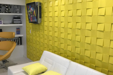 Example of a cottage chic home office design in Miami