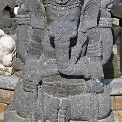 Ganesh Stone Statue - Garden Statues And Yard Art