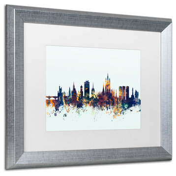 Michael Tompsett 'Aberdeen Scotland Skyline Blue' Matted Framed Art, 16x20
