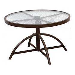 Homecrest 30" Round Aluminum Adjustable Table - Outdoor Dining Tables
