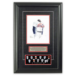 Heritage Sports Art - Original Art of the MLB 1968 Houston Astros Uniform - This beautifully framed piece features an original piece of watercolor artwork glass-framed in an attractive two inch wide black resin frame with a double mat. The outer dimensions of the framed piece are approximately 17" wide x 24.5" high, although the exact size will vary according to the size of the original piece of art. At the core of the framed piece is the actual piece of original artwork as painted by the artist on textured 100% rag, water-marked watercolor paper. In many cases the original artwork has handwritten notes in pencil from the artist. Simply put, this is beautiful, one-of-a-kind artwork. The outer mat is a rich textured black acid-free mat with a decorative inset white v-groove, while the inner mat is a complimentary colored acid-free mat reflecting one of the team's primary colors. The image of this framed piece shows the mat color that we use (Red). Beneath the artwork is a silver plate with black text describing the original artwork. The text for this piece will read: This original, one-of-a-kind watercolor painting of the 1968 Houston Astros uniform is the original artwork that was used in the creation of this Houston Astros uniform evolution print and tens of thousands of other Houston Astros products that have been sold across North America. This original piece of art was painted by artist Nola McConnan for Maple Leaf Productions Ltd. Beneath the silver plate is a 3" x 9" reproduction of a well known, best-selling print that celebrates the history of the team. The print beautifully illustrates the chronological evolution of the team's uniform and shows you how the original art was used in the creation of this print. If you look closely, you will see that the print features the actual artwork being offered for sale. The piece is framed with an extremely high quality framing glass. We have used this glass style for many years with excellent results. We package every piece very carefully in a double layer of bubble wrap and a rigid double-wall cardboard package to avoid breakage at any point during the shipping process, but if damage does occur, we will gladly repair, replace or refund. Please note that all of our products come with a 90 day 100% satisfaction guarantee. Each framed piece also comes with a two page letter signed by Scott Sillcox describing the history behind the art. If there was an extra-special story about your piece of art, that story will be included in the letter. When you receive your framed piece, you should find the letter lightly attached to the front of the framed piece. If you have any questions, at any time, about the actual artwork or about any of the artist's handwritten notes on the artwork, I would love to tell you about them. After placing your order, please click the "Contact Seller" button to message me and I will tell you everything I can about your original piece of art. The artists and I spent well over ten years of our lives creating these pieces of original artwork, and in many cases there are stories I can tell you about your actual piece of artwork that might add an extra element of interest in your one-of-a-kind purchase.