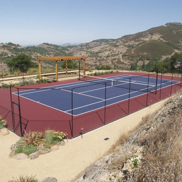 Backyard Bocce and Tennis Courts