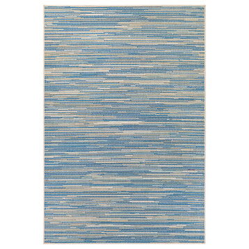 Couristan Monaco Alassio Indoor/Outdoor Area Rug, Sand/Azure/Turquoise, 7'6"x10'