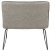 Casper Accent Chair, Black Metal, Gray PU