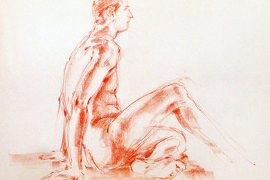 Seated Male Nude Drawing