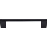 Top Knobs - Princetonian Bar Pull 6 5/16" (c-c) - Flat Black - Length - 7 1/8", Width - 3/8", Projection - 1 1/2", Center to Center - 6 5/16", Base Diameter - W 3/8" x L 7/8"