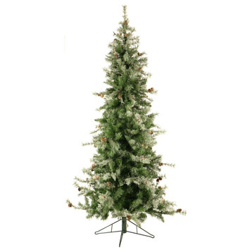 9' Buffalo Fir Slim Artificial Christmas Tree, Led String Lights