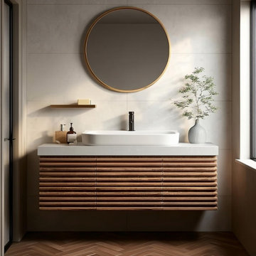 Fluted Floating Bathroom Vanity