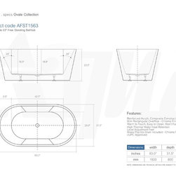 SPEC Aqua OVALE 63'' Free Standing Bathtub - Bathtubs