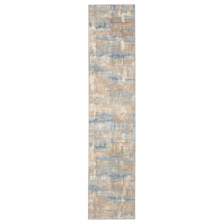 Calvin Klein CK950 Rush 2'3" x 10' Blue Beige Modern Indoor Area Rug