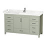 Light Green / White Cultured Marble Top / Brushed Nickel Hardware