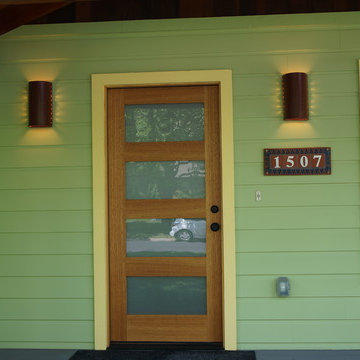 Doorstep Sconces and Address Plaque