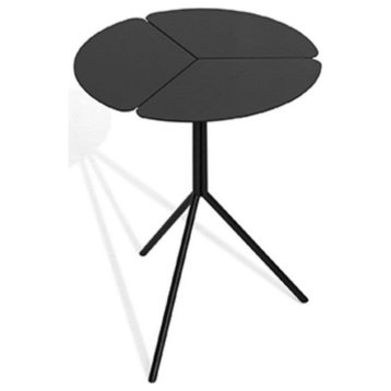 Gaetana Tripod Side Table, Top, Frame, Brushed Black