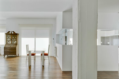Design ideas for a contemporary dining room in Madrid.