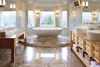 Inspiration for a mediterranean bathroom remodel in Milwaukee