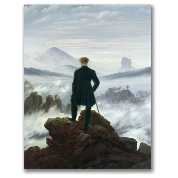 'The Wanderer Above the Fog' Canvas Art by Caspar Friedrich
