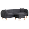 Brayden Fabric Sectional Sofa Chaise, Dark Gray