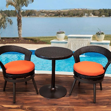 Savannah Outdoor Wicker Swivel Chat Set