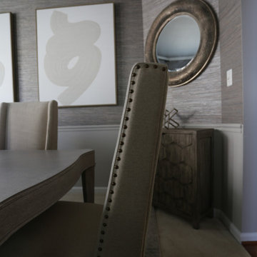 Cream Inspired Foyer, Dining, & Living Room