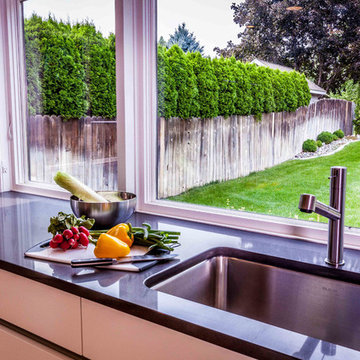 Contemporary Minimalist Nature Indoor-Outdoor Kitchen