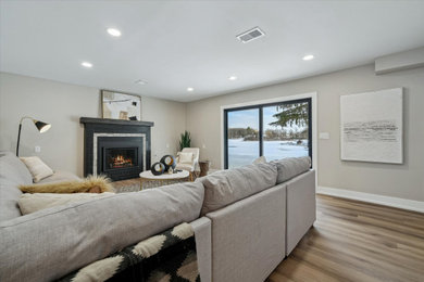 Inspiration for a living room remodel in Detroit