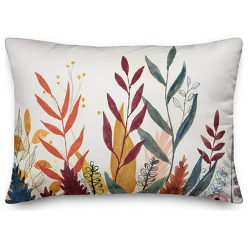 Watercolor Leaves 14x20 Spun Poly Pillow