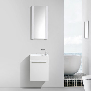 Colmar 18" Vanity Set With Acrylic Sink, Glossy White
