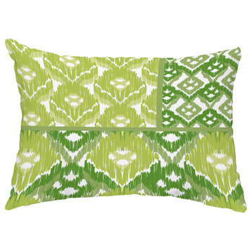 Free Spirit 14"x20" Decorative Abstract Outdoor Throw Pillow, Green