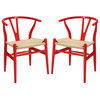 Amish Dining Armchair Set of 2 in Red