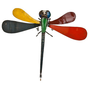 Decorative Garden Flowerpot Stake upcycled dragonfly The Flying Wire Aluminum can art dragonfly plant accessory Unique gift