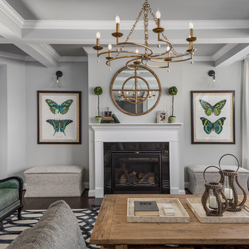 Emerald Green Butterflies Family Room
