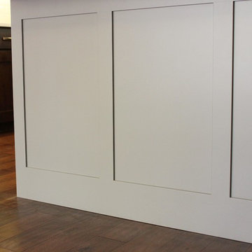 Bettendorf, IA- Kitchen in Dark Mocha Cabinetry With Painted Gray Accent Island