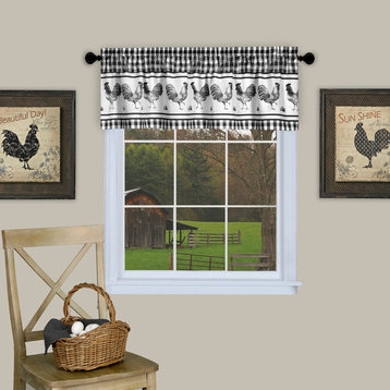 Barnyard Window Curtain Valance, 58"x14", Black