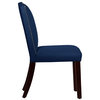 Powell Nail Button Arched Dining Chair, Velvet Navy