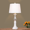 Antique White Resin & Mercury, Glass Table Lamps, 30"