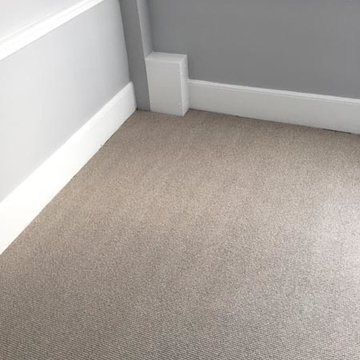 Striped Carpet Installation to Stairs