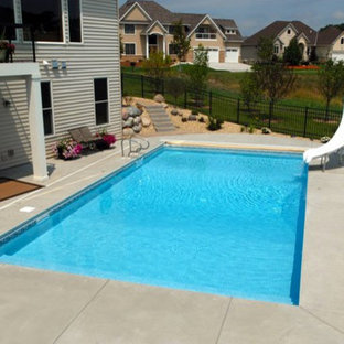 rectangle pool with slide