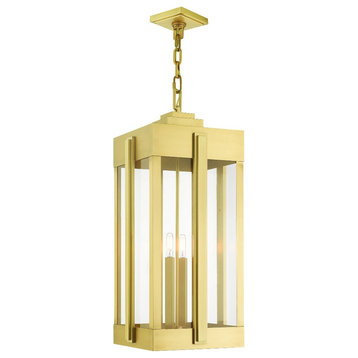 4 Light Outdoor Pendant Lantern in Art Deco Style - 12.63 Inches wide by 29.88