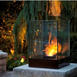 DecorPro 13'' x 13'' Cell Tabletop Black Fireburner D10003 - Tabletop Fireplaces