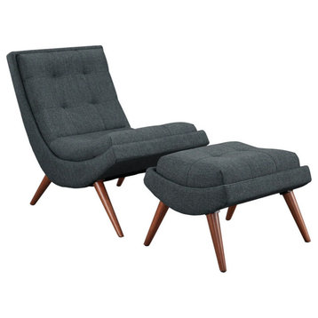 Cooper Gray Upholstered Fabric Lounge Chair Set