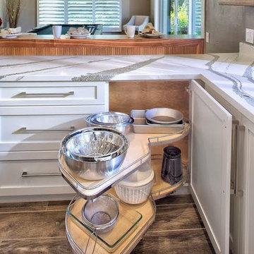 Beautiful White & walnuts veneer Kitchen