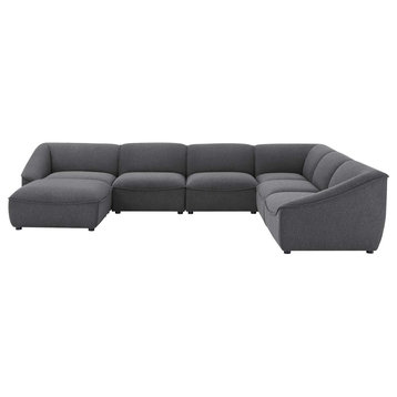 Sectional Sofa Set, Fabric, Dark Gray, Modern, Living Lounge Hospitality