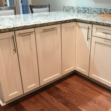 Waypoint Cabinetry- Painted Linen with New Bianco Lavender Granite