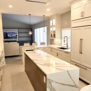 Boca Raton, FL UltraCraft Kitchen + Pompeii Quartz & 3 Bathrooms