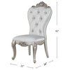 Set of 2 Upholstered Side Chair, Cream/Antique White Finish