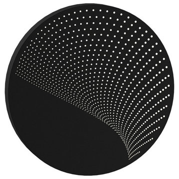 Dotwave Large Round LED Sconce, Textured Black